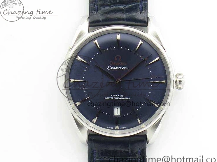 0228 Upgraded Seamaster Edizione Venezia SS Best Edition Blue Dial On Leather Strap A 8121